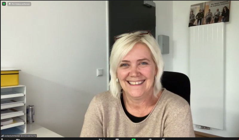 Ein Screenshot von Diana Weindl beim Online-Vortrag an der Hochschule Landshut