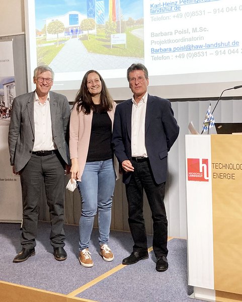 Veranstaltungsinitiator Prof. Dr. Josef Hofmann (links) mit Barbara Poisl und Prof. Dr. Karl-Heinz Pettinger.