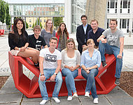 Die Landshuter IB-Studenten kurz vor ihrer Reise nach Spartenburg mit Studiengangsleiter Prof. Dr. Alexander Kumpf (Fakultät Betriebswirtschaft, hinten).