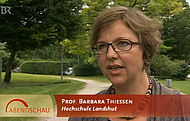 Prof. Dr. Barbara Thiessen in der Abendschau des Bayerischen Rundfunks.