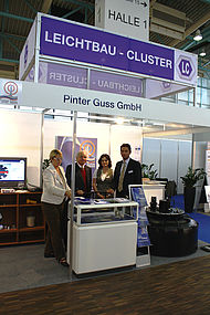 Der Leichtbau-Cluster Stand auf der Hannover Messe 2011.