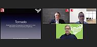 Bei der Begrüßung zu den Landshuter Energiegesprächen im SoSe 2021: Moderator Prof. Dr. Stefan-Alexander Arlt, Vizepräsident Prof. Dr. Marcus Jautze und Referent Prof. Dr. Markus Mock.