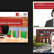 Veranstaltungsinitiator Prof. Dr. Artem Ivanov (oben) und Hochschupräsident Prof. Dr. Fritz Pörnbacher bei der Begrüßung der Teilnehmer/innen.