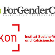 Logos der Forschungsverbunds "ForGenderCare" und des Hochschulinstituts für Sozialer Wandel und Kohäsionsforschung (IKON)
