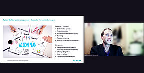 Dominik Hiebl (Siemens AG, Regensburg) bot einen Praxiseinblick bei der Einführung von agilen Projektmanagement-Vorgehensweisen.