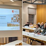 Bildquelle UFH Landshut: v.l.n.r. Miriam Maier (TRIO) und Marc Bicker (ITZ) und UFH-TeilnehmerInnen