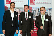 Der wissenschaftliche Leiter der Veranstaltungsreihe, Prof. Dr. Markus Schmitt, mit den Referenten Ralf Schwitzko und Prof. Dr. Holger Timinger.