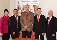 vlnr: MdL Gertraud Goderbauer, MdL Walter Taubeneder, Hochschulpräsident Prof. Dr. Karl Stoffel, MdL Oliver Jörg, OB Hans Rampf