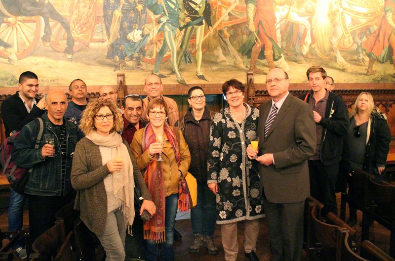 Die israelische Gruppe zu Gast beim Empfang im Rathausprunksaal mit Stadtrat Ludwig Zellner
