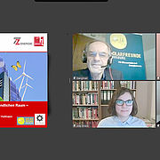 Bei der abschließenden Veranstaltung der LA Energeigespräche im WS 2020/21: Hans Stanglmair (Solarfreunde Moosburg), Prof. Dr. Diana Hehenberger-Risse, Julia Straub, Prof. Dr. Josef Hofmann (alle Hochschule Landshut).