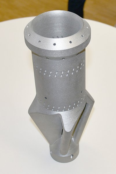 Im 3D-Druck gefertigte Gasturbinen-Brennerspitze (Siemens Energy). 