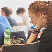 Using a tablet in lectures is now routine for students.