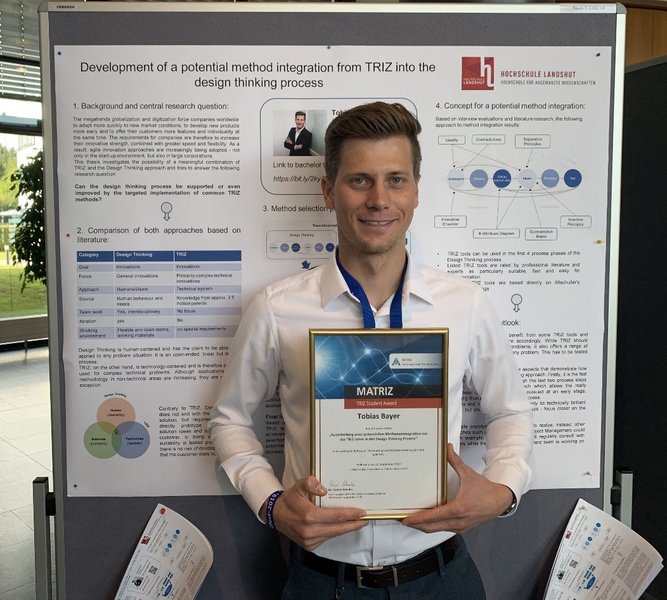 Tobias Bayer wurde mit dem TRIZ-Studentenpreis ausgezeichnet 