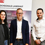 Die Referent/in Anna Schidek (IDP), Prof. Dr. Holger Timinger (Leiter IDP) und Tobias Heß (Berias)  