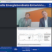 Dr. Christoph Weißinger und Stefan Schwimmbeck von der BMW Group im zweiten Keynote-Vortrag über virtuelle Bordnetzentwicklung.