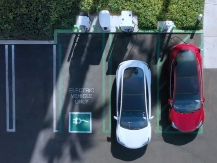 Electric vehicles at the charging station