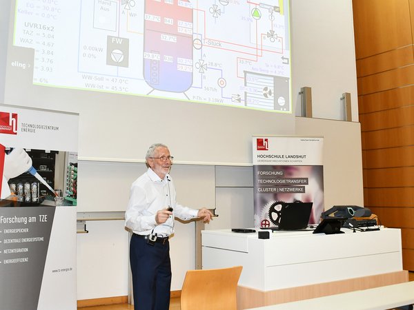 Wärmepumpen als Option für Bestandsgebäute zeigte Prof. Dr. Herbert Jans in seinem Vortrag.  Wärmepumpen als Option für Bestandsgebäute zeigte Prof. Dr. Herbert Jans in seinem Vortrag.