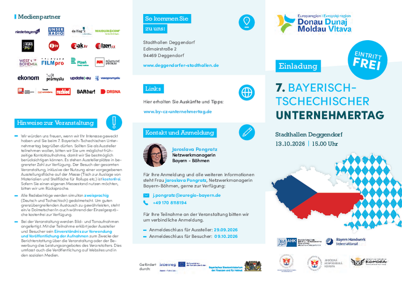 Einladung 7. Bayerisch-Tschechischer Unternehmertag