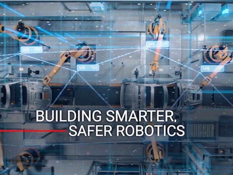 Automated production line with robots