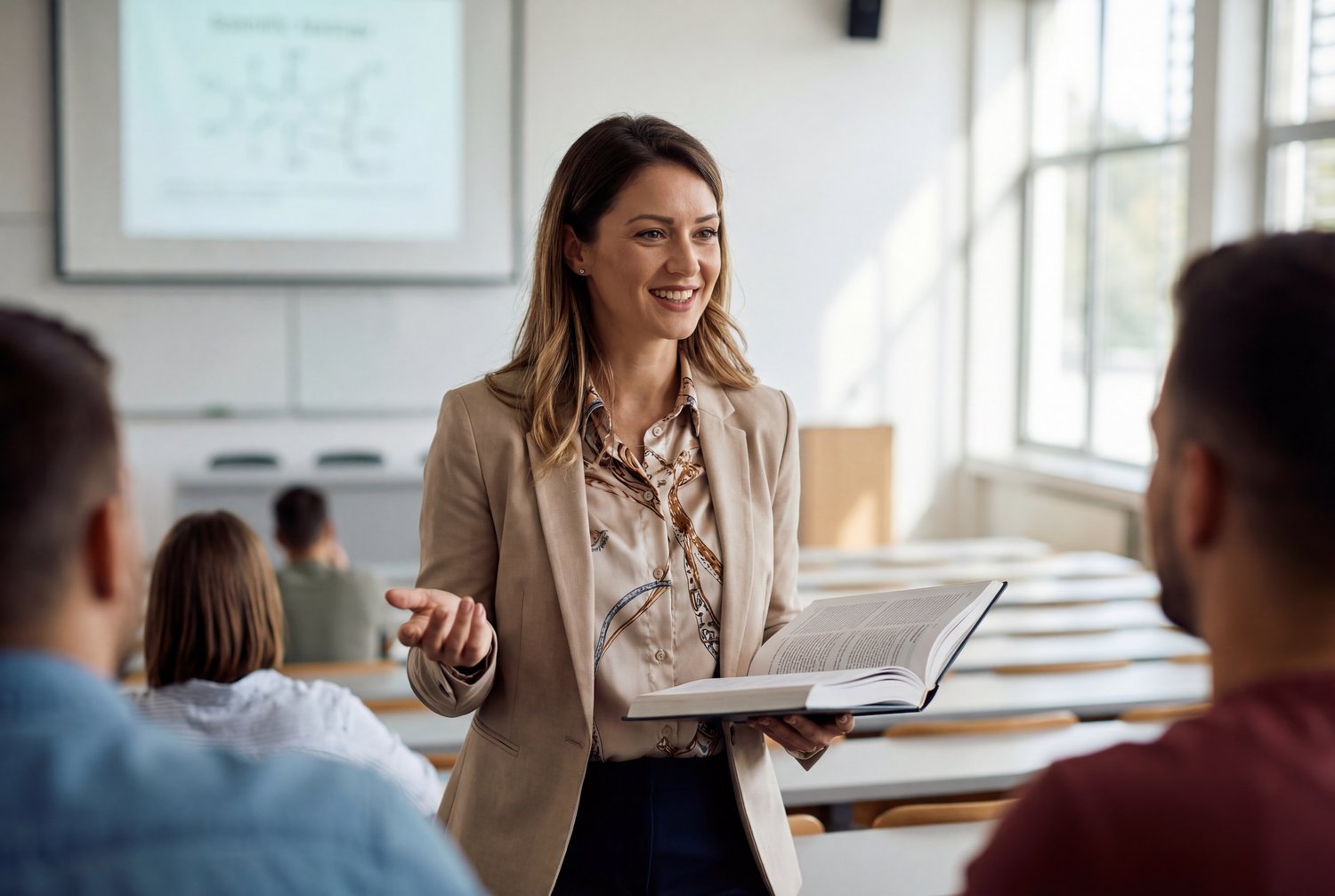 Professorin in Vorlesungssaal