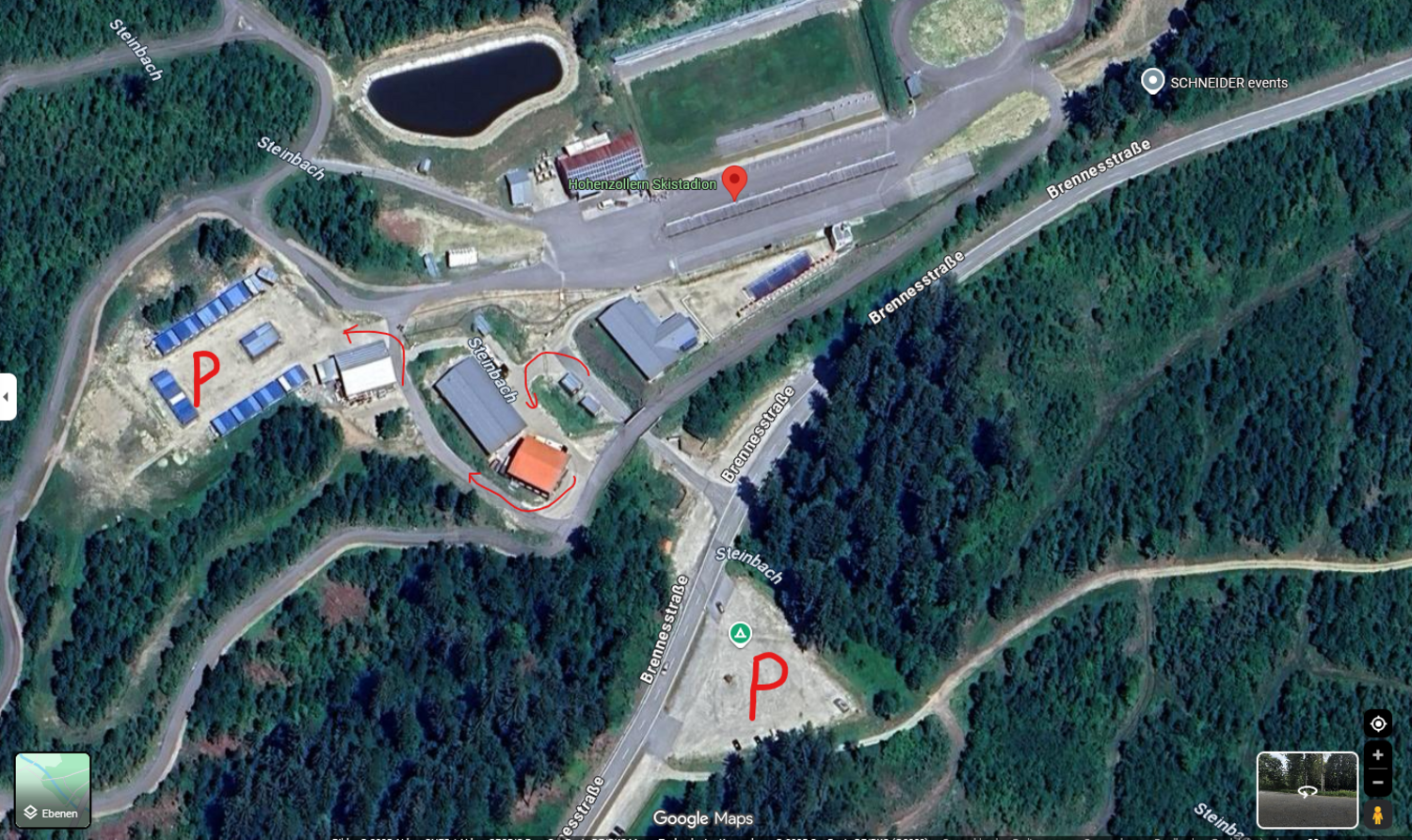 Anfahrt zu den Parkplätzen